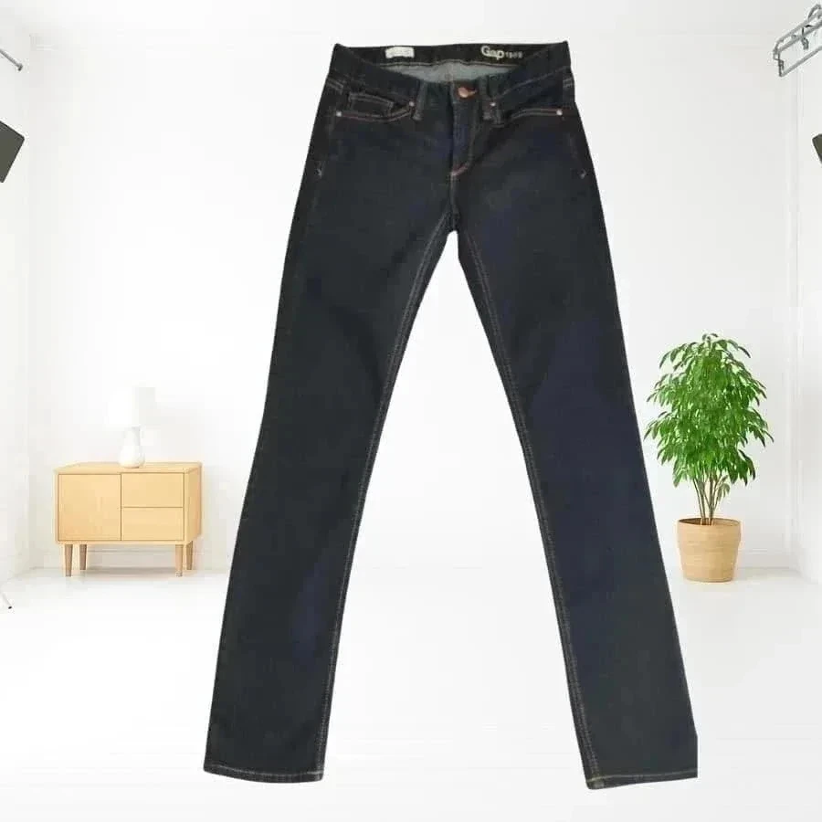Jean GAP coupe straight fit - taille basse - stretch - neuf - bleu marine – photo 10